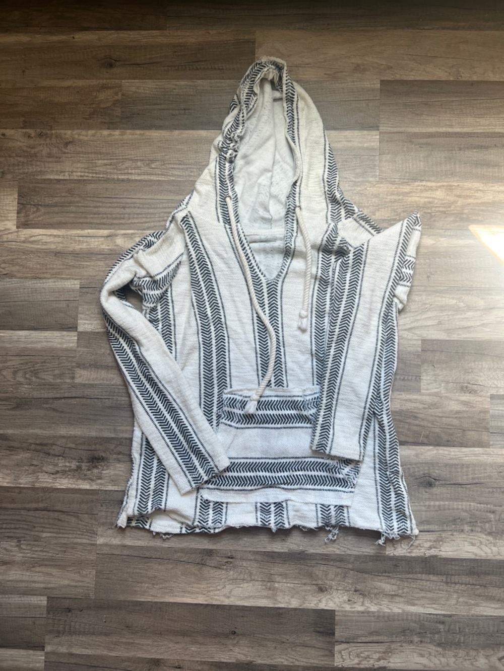 Striped Hooded Baja Pullover